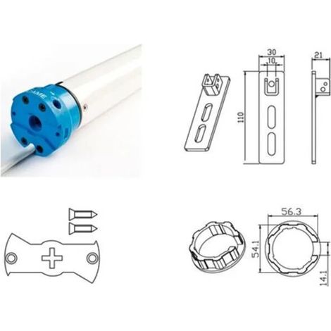 Moteur Tubulaire - 40 Nm - 230 V Ac - Pour Volet Roulant - Charge Max 74 Kg - Diamètre 45 Mm (1/5)