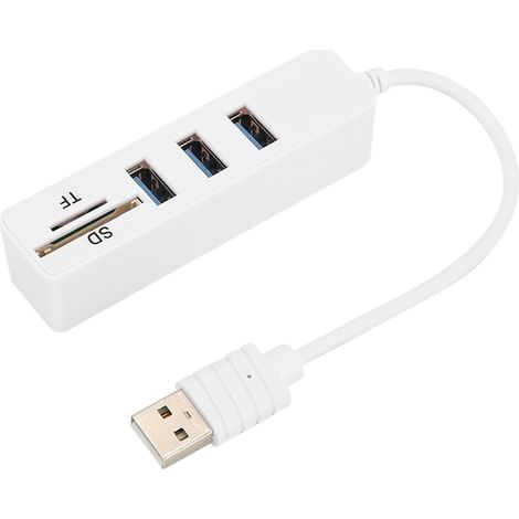 Hub USB 3.0 avec Lecteur de Cartes Mémoire - Transfert Rapide pour PC et Ordinateur Portable