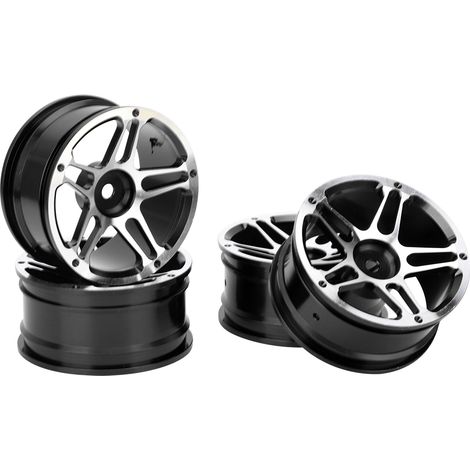 4-teilige 1,9-Zoll-Aluminiumfelgen für 1:10 RC-Cars, ideal zum Driften und Klettern, Schwarz (1/5)