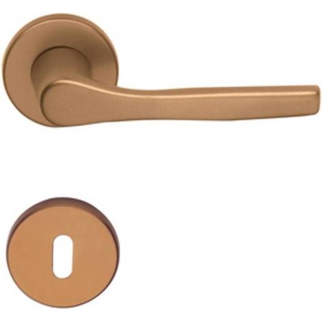 5 x MANIGLIA ALLUMINIO ANODIZZ BRONZO C/BOCCHETT
