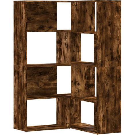 Maison Exclusive - Eck-Bücherregal 4 Etagen Räuchereiche 85x85x14