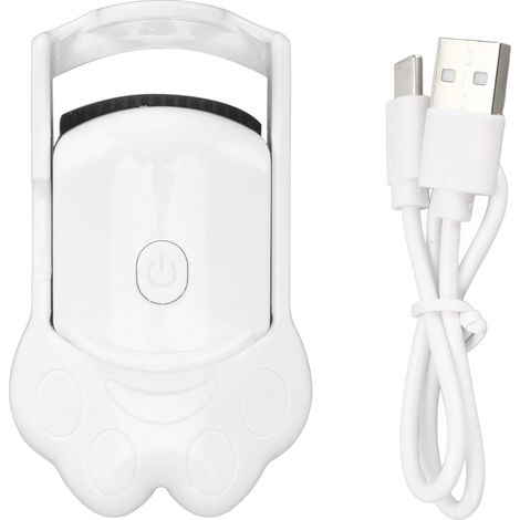 Recourbe-cils électrique rechargeable par USB avec chauffage électrique, appareil de pose de cils longue durée et rapide, blanc. (1/5)