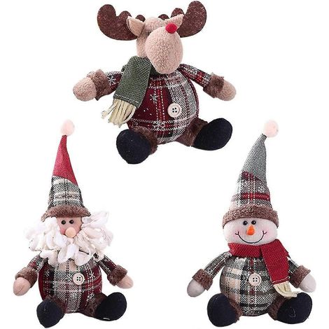 Lot De 3 Décorations De Noël, Poupées De Noël, Décorations Pour Sapin De Noël  hy (1/5)