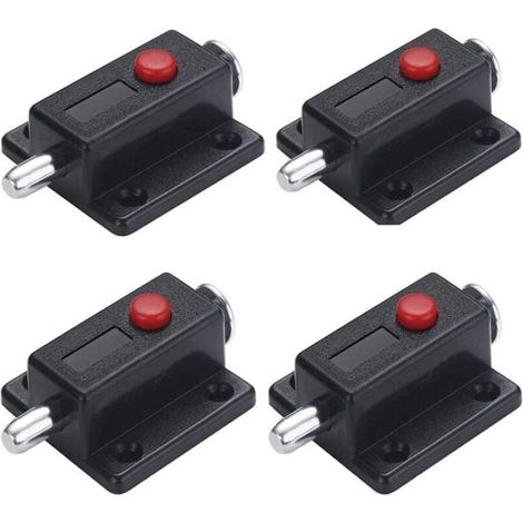 Lot de 4 Boutons de Serrure Ressort pour Armoires et Tiroirs Verrou Automatique avec Bouton Ressort PZCC (1/4)