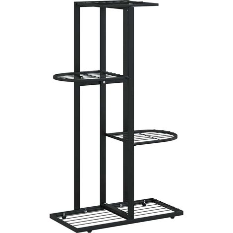 Maison Exclusive - Blumenständer 4-Etagen 43x22x76 cm Schwarz Met (1/5)