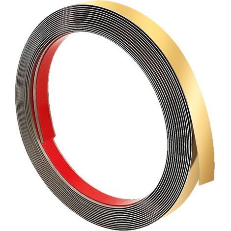 20 mm x 5 m Bande de Garniture Or, Moulure Décorative Flexible Autocollante, Inox Bande Décorative Dorée, Moulure Murale Bandes Décoratives, Adhesif Mural Decoratif Moulures pour Plafonds, Sols (1/5)
