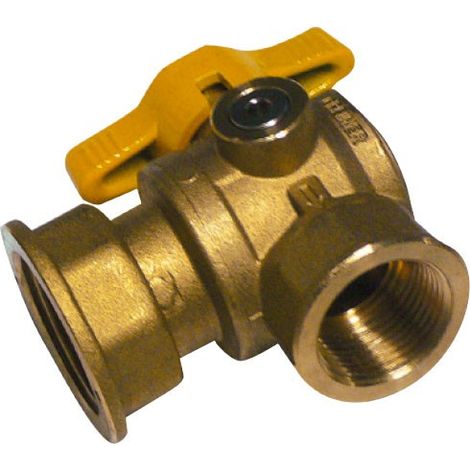 Rubinetto a squadra - 3/4" F x 1" FG senza serratura, con filetto per presa di pressione 00000004242