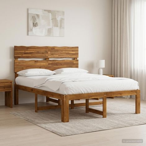 Cama doble con cabecero ROSTOCK Natural 150 x 200 cm (1/5)