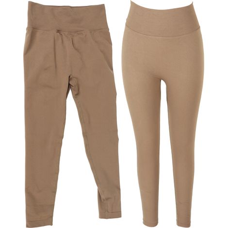 Pantalon de yoga taille haute femme café, grande élasticité, maintien ventre plat, lift fessier, sport fitness (1/5)