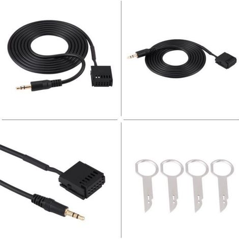 Adaptateur de câble auxiliaire Audio de voiture pour Ford 6000CD Mondeo Fiesta avec clés d'outils de retrait de CD HB035 (1/4)