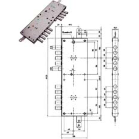 Serratura triplice applicare multif. scrocco d/mappa blindate 54574 - mm.63 dx (54574d) 1 pezzi Mottura