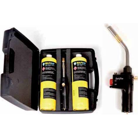 Kit per saldatura a cannello wigam spitfire pro, 1 torcia cannello + 2 bombolette map-hp, wig 10001037