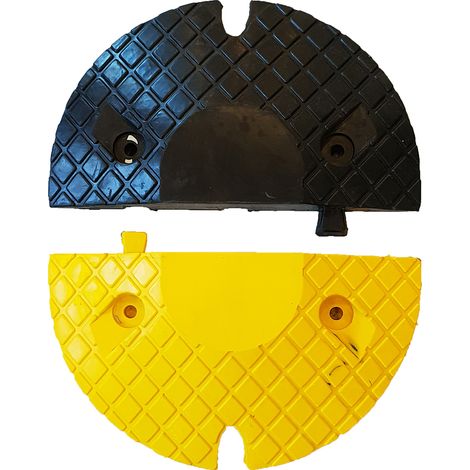 Ralentisseur en Caoutchouc Noir, Jaune RS PRO, 350mm, Haute visibilité taille 27mm ( Prix pour 1 Jeu )