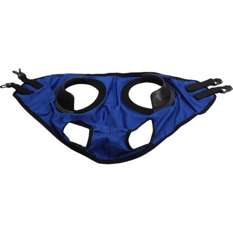 Lunettes de protection oculaire pour chevaux en cuir PU, résistantes au sable et respirantes, pour harnais d'équitation (bleues). (1/5)