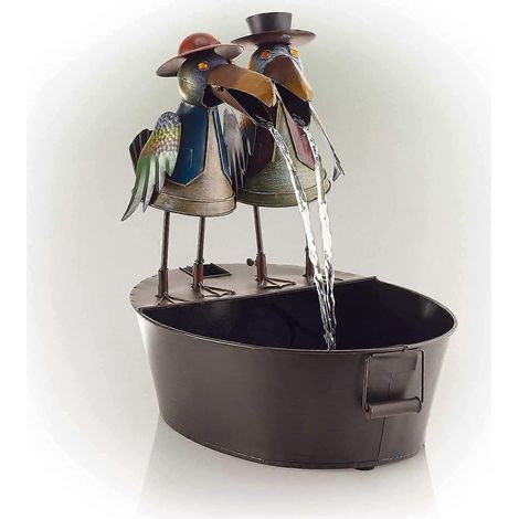 Fontaine décorative pour jardin, hibou, corbeau amusant, statue de coq, ornements extérieurs pour jardin et décoration de jardin. (1/2)