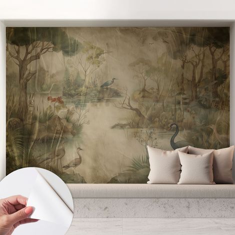 Fotomurale adesivo stickers - per camera da letto - per corridoio - decorazione casa moderna Scena boschiva 208x146 cm (1/5)