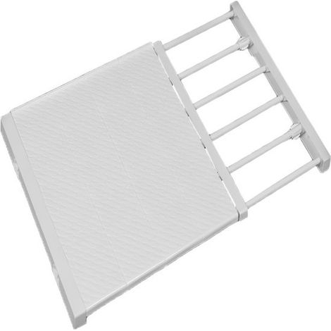 Séparateur d'étagère ajustable - Séparateur d'étagère - Organisateur de placard de cuisine - Organisateur de placard - Blanc - Largeur 42 cm, longueur 50-80 cm (1/5)