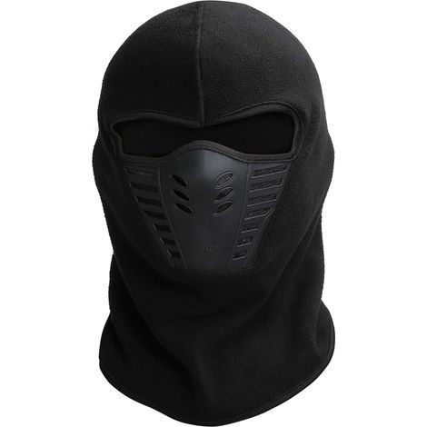 Masque facial isolant pour homme - Accessoires de cyclisme - Tour de cou isolant - Masque de ski - Taille unique - Noir (1/5)