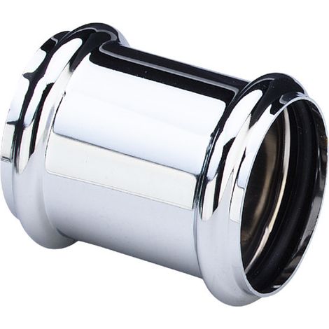 Viega Muffe 102371 DN 32, Messing verchromt, mit O-Ringen (1/3)