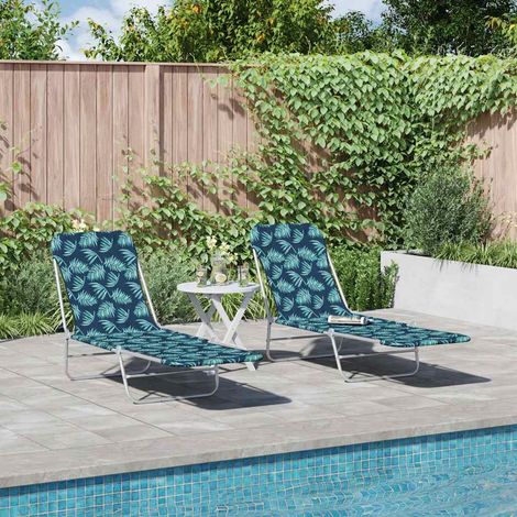 Maison Exclusive - Klappbare Sonnenliegen 2 Stk. Stahl und Stoff