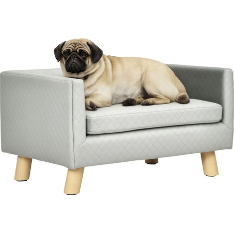 Divano per cani design scandinavo letto morbido cuscino rimovibile comodo 64 x 45 x 36 cm salotto in velluto grigio 210007349