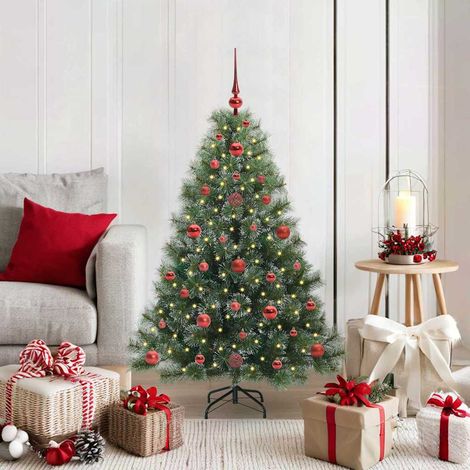 vidaXL Artificial Christmas Tree with 150 LEDs Green 120 cm PE and PVC (1/5)