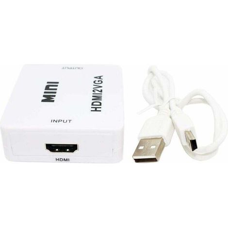 Convertisseur vidéo 1080P Adaptateur HDMI femelle vers VGA femelle 15 broches - Convertisseur signal vidéo (1/5)