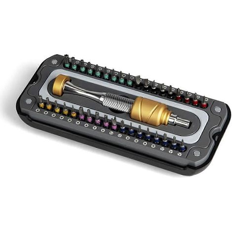 Coffret de tournevis 37 en 1 avec embouts magnétiques de précision, mini-étui à outils démontable pour la réparation de PC, téléphones et autres appareils connectés. (1/4)