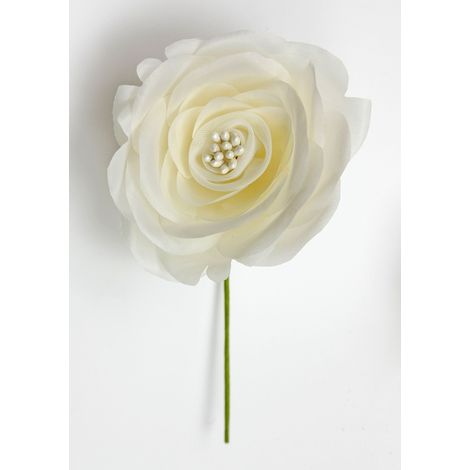 Linea Due Elle Rosa con Semi Centrali Polyester D 9 Cm Bianco 6 Pz