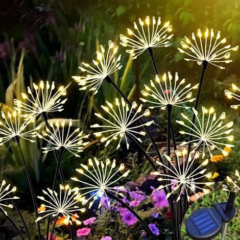 Feux D'artifice Solaires Étanche Lampe Solaire de Pissenlit 8 Modes pour Jardin Chemins Passerelle Balcon 2 pièces (1/5)