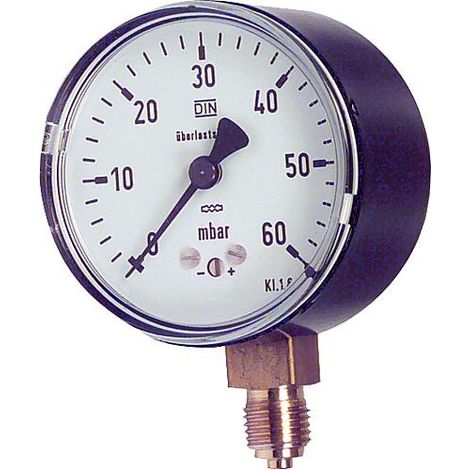 manometre a capsule KP 63.3 1/4" rad. DN8 0-60 mbars