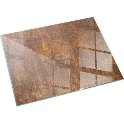 Piastra per Camino di Vetro Temperato Protezione per Caminetto dal Calore Resistente a Scintille e Graffi Struttura ruggine come sfondo 60x40 cm (1/5)