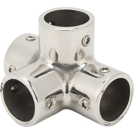 Raccord de rampe d'escalier 4 voies angle 90° en acier inoxydable 316, accessoire de main courante à 4 angles. (1/5)