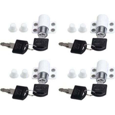 4 Pack Sliding Window Security Locks, Anti-Rust Zinc Alloy, Easy Installation, 8 Keys Included, White (1/5)