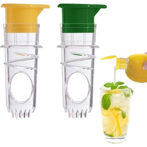 Exprimidor manual de limones, cítricos y naranjas (juego de 2 piezas). Prensa giratoria para exprimir limones, naranjas y otros cítricos (1/5)