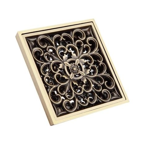 10cm Floor Drain Grate, Antique Brass Anti-Corrosion Filter for Kitchen, Bathroom, Laundry Room, Garden and Outdoor Use Truyuety (1)