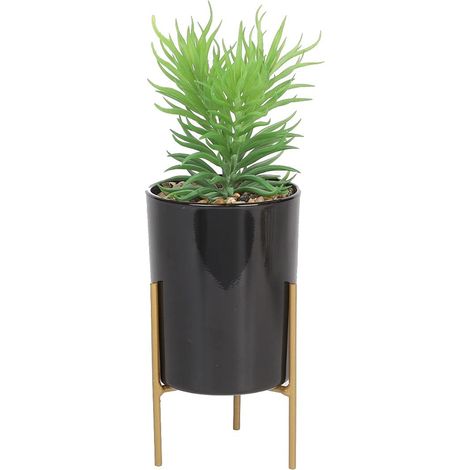 Support pour Pot de Fleurs en Forme de Feuilles Vertes et Noires, Imitation Plante pour la Maison, Le Bureau, la Salle de Bain, décoration d'intérieur (1/2)