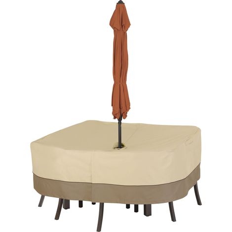 Housse pour Ensemble Table ET CHAISES avec Trou pour Parasol (1/5)