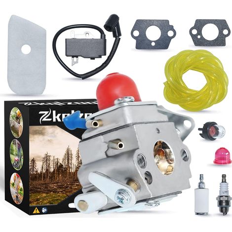 Kit de carburateur pour Husqvarna 128C 128L 128LD 128R 128RJ 128CD Filtre à air et à carburant, carburateur, bobine d'allumage, filtre à carburant, filtre à air, ampoule de démarrage, ligne de carbura (1/5)