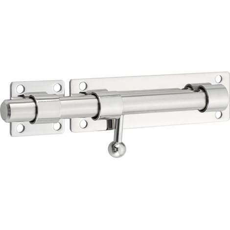 Robuste Verrou Porte Extérieur, Loquet Porte Coulissant avec Trou pour Cadenas, Barre de 230MM de longueur, 19MM de Diamètre, Finition Noir Mat en SUS304 Acier Inoxydable (Cadenas Non Compris) (1/5)