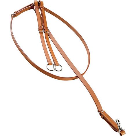 Cognac Marrone Chiaro Naturale - Martingala western pool's in cuoio artigianale a collier con doppia regolazione
