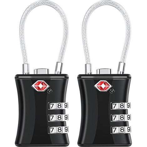 Confezione da 2 lucchetti per valigia,Lucchetto per bagagli TSA,Lucchetto di sicurezza a 3 cifre,Lucchetto a combinazione,per attività all'aperto (1/5)