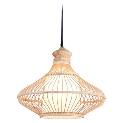 Lampe de plafond en bambou - Lampe suspendue stile Boho Bali - Amara Bois naturel