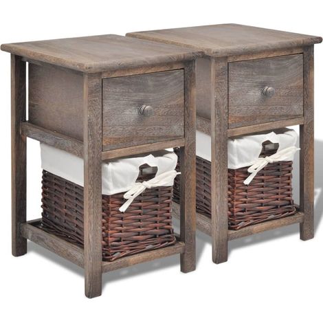 Maison Exclusive - Nachttische 2 Stk. Holz Braun