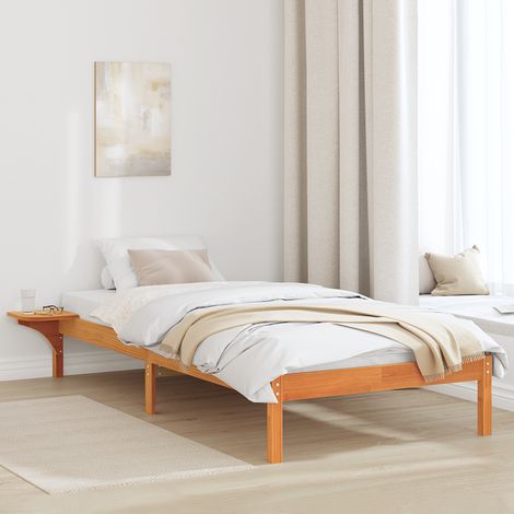 vidaXL Cadre de lit Brun cire 75 x 190 cm Pin massif (1/5)