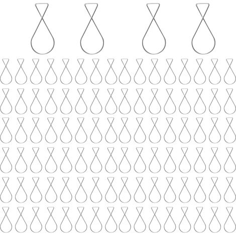 Lot de 100 crochets de plafond, crochets de suspension pour grille de plafond suspendu de 63 mm, clips en fil d'acier résistant à la rouille pour éclairage, plantes, bureaux, magasins (1/5)
