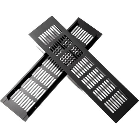 Grille De Ventilation - Aluminium - 30 x 8 cm - Pour Armoires Et Chambres - Noir (1/5)