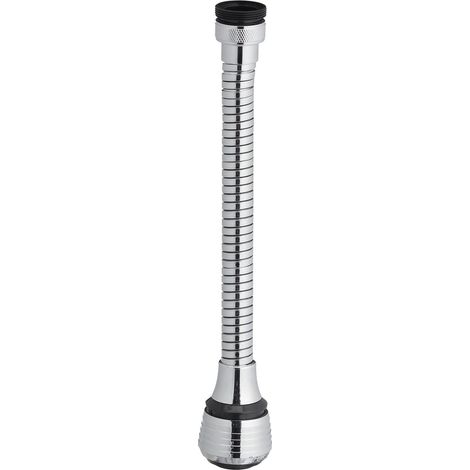Prolunga per rubinetto flessibile a 360° con riduttore di flusso per uso quotidiano 4 raccordi in plastica bianca 130011230