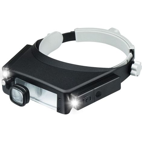 Loupe avec éclairage LED, lampe frontale, loupe de bijoutier 1,5x, 3x, 7,5x, 9x, 9,5x, 11x, 15,5x, 17x pour gros plans, travail, réparation et loisirs XXW (1/4)