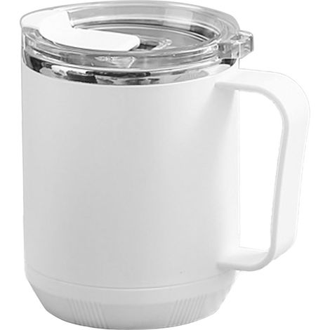 Mug à café 460 ml, intérieur en acier inoxydable 304, étanche, élégant et portable, idéal pour les activités de plein air (blanc). (1/5)